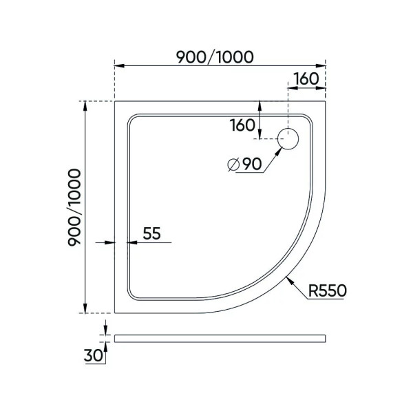 Душевой поддон Veconi TZ10 100x100 (TZ10-100PL-01-19C3)