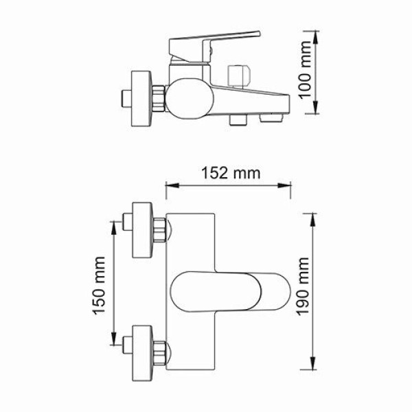 Смеситель для ванны и душа WasserKRAFT Donau с коротким изливом (5301)