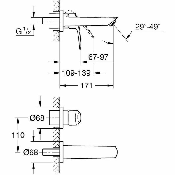 Смеситель для раковины Grohe Eurosmart (хром)