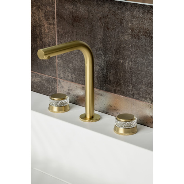 Смеситель для раковины на 3 отв.Boheme AURA MG (золото-матовый) (152-MG-A)