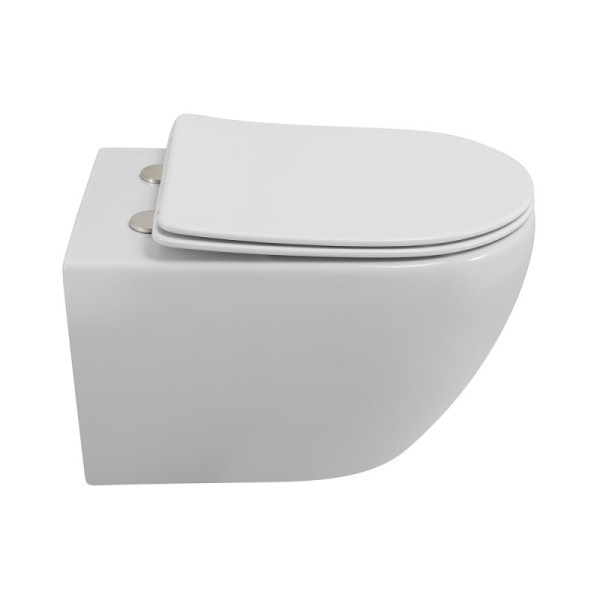 Унитаз подвесной Cezares Stream безободковый со смывом "Торнадо" с сиденьем дюропласт soft close (CZR-2426-TH-TOR/SC)