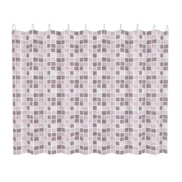 Шторка для ванны текстиль Fashun 1800x2000 полиэтилен коричнево-бежевая плитка (A8816)