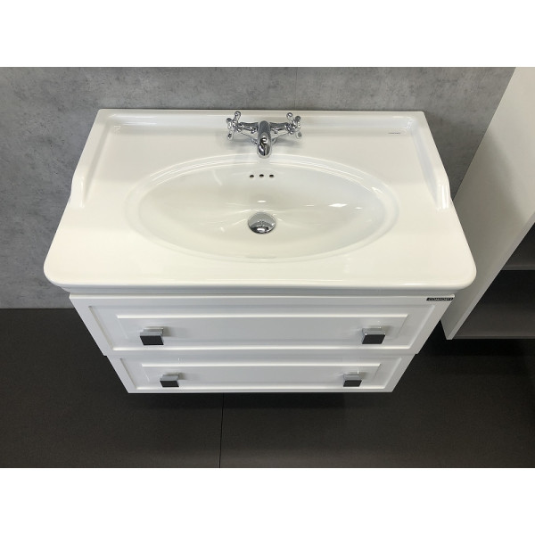 Тумба подвесная с раковиной Comforty Феррара 800x500x565 белый глянцевый (00004151060)