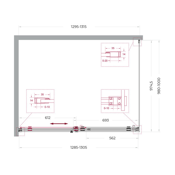 Душевой уголок BelBagno Soft Close-2 130x100x200 стекло прозрачное, профиль хром глянцевый (SOFT_CLOSE-2-AH-1-130/100-C-Cr)