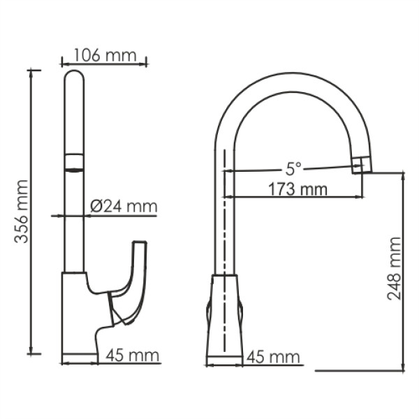 Смеситель для кухни WasserKRAFT Sauer золотой глянцевый (7107)