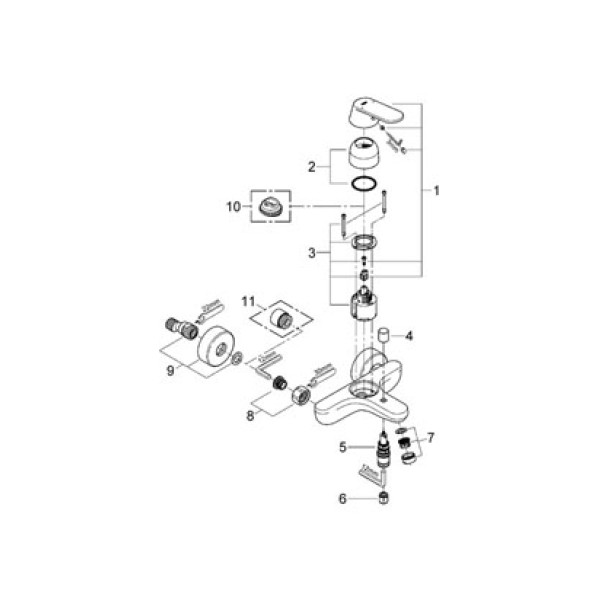 Смеситель для ванны и душа Grohe Eurosmart Cosmopolitan (32831000)