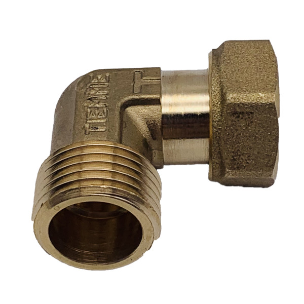 Угольник 1/2" ВН с накидной гайкой и плоской прокладкой Tiemme (латунь) 1500895 / 1527 Угольник 1/2" ВН с накидной гайкой и плоской прокладкой Tiemme (латунь) 1500895 / 1527