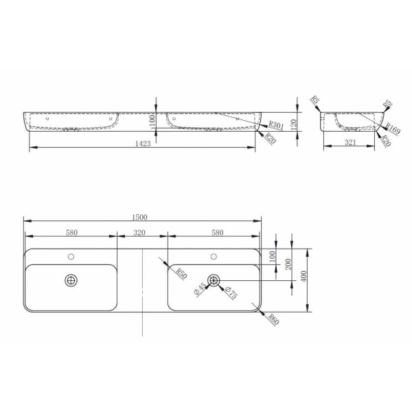 Раковина подвесная Abber Kristall красная (AT2807Rubin)