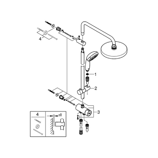 Душевой гарнитур Grohe New Tempesta System хром (26452001)