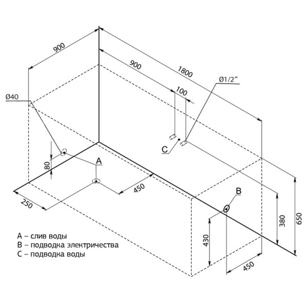Ванна акриловая Aquanet Grenada 180х90 без гидромассажа Ванна акриловая Aquanet Grenada 180х90 без гидромассажа