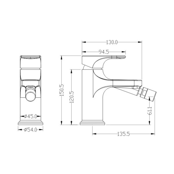 Смеситель для биде Boheme Spectre золотой (456-MG) Смеситель для биде Boheme Spectre золотой (456-MG)
