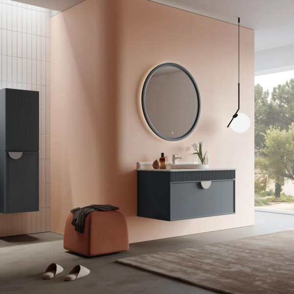 Тумба подвесная Orka Molino 1020x550x530 с раковиной антрацит матовый (5004667)