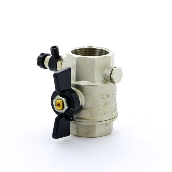 Кран Bugatti 1 1/4" шаровый с воздухоотводчиком Oregon 332 (черная бабочка) (03320026)