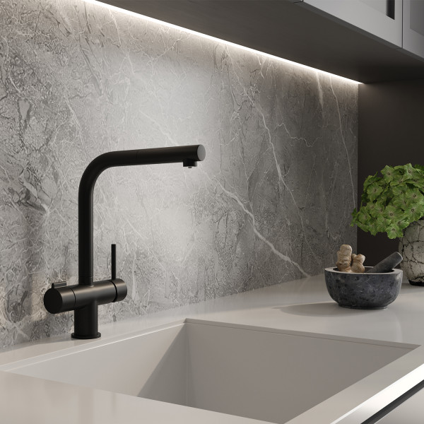 Смеситель для кухни WasserKRAFT с переключателем на фильтр черный (A8967)