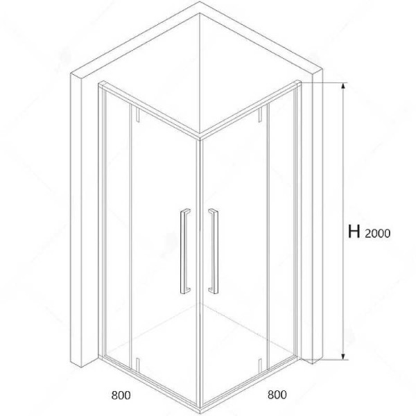 Душевой уголок RGW SV-33 B 80*80 стекло прозрачное, профиль черный 06323388-14