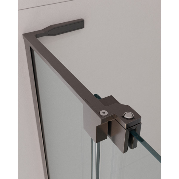 Душевой уголок Cezares Slider 80x100x195 стекло прозрачное, профиль оружейная сталь (SLIDER-AH-1-100-80/90-C-GM)