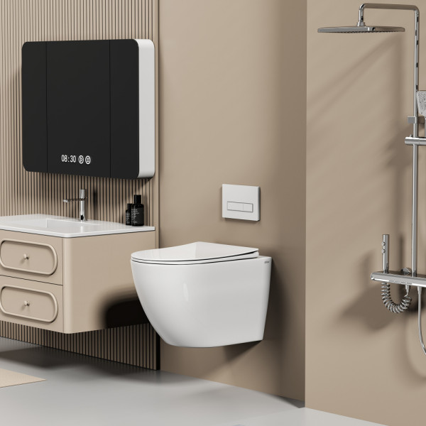 Унитаз подвесной Abber Ultra с ультратонким ободком белый (AC1301)