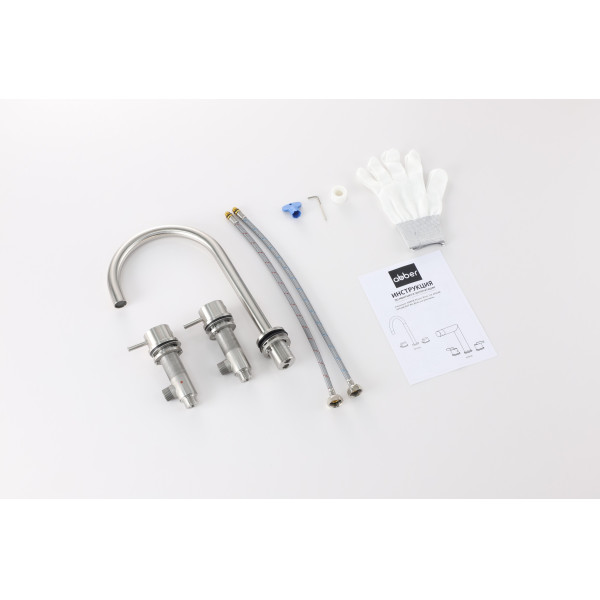 Смеситель для раковины Abber Wasser Kreis 316 сталь брашированная (AF8108BST-M)