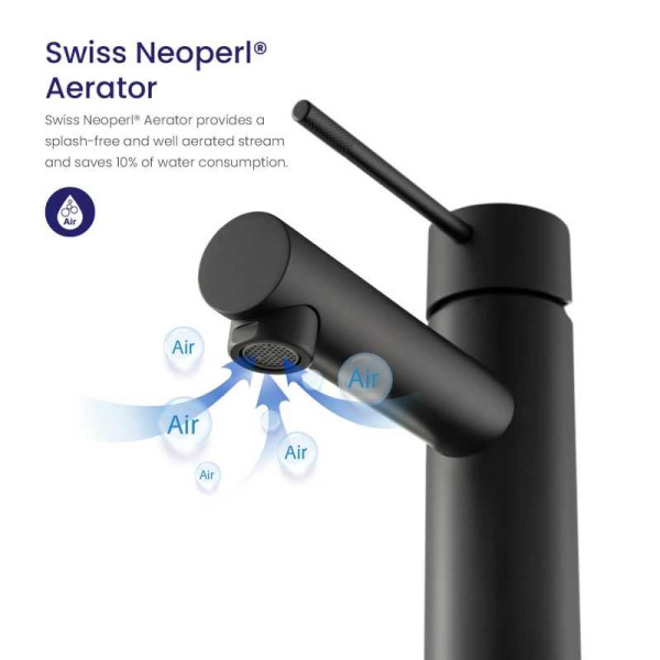 Смеситель для раковины Timo Saona черный, короткий излив (2361/03F)