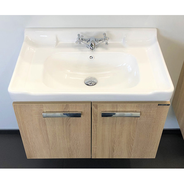 Тумба подвесная Comforty Палини 720x550x470 белый глянцевый с раковиной (00-00001549)