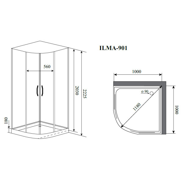 Душевая кабина Timo Ilma 901 100x100x223 стекло прозрачное, профиль хром (ILMA-901) Душевая кабина Timo Ilma 901 100x100x223 стекло прозрачное, профиль хром (ILMA-901)