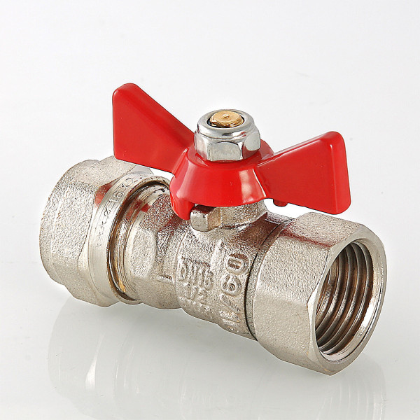 Кран 16х1/2"В шаровый обжим Valtec (красная бабочка) VT.342.N.1604 Кран 16х1/2"В шаровый обжим Valtec (красная бабочка) VT.342.N.1604