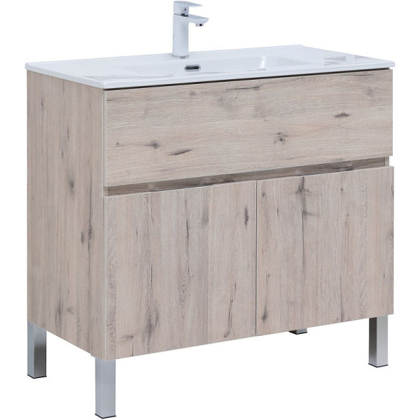 Тумба напольная Aquanet Алвита New 90 1 ящик, 2 дверцы, дуб веллингтон белый (00303912) Тумба напольная Aquanet Алвита New 90 1 ящик, 2 дверцы, дуб веллингтон белый (00303912)