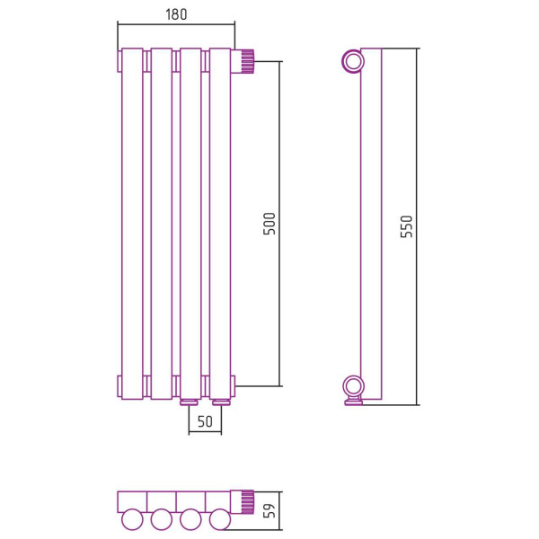 Дизайн-радиатор Сунержа Эстет-1 EU50 правый 500*180 4 секции золотой (03-0311-5004) Дизайн-радиатор Сунержа Эстет-1 EU50 правый 500*180 4 секции золотой (03-0311-5004)