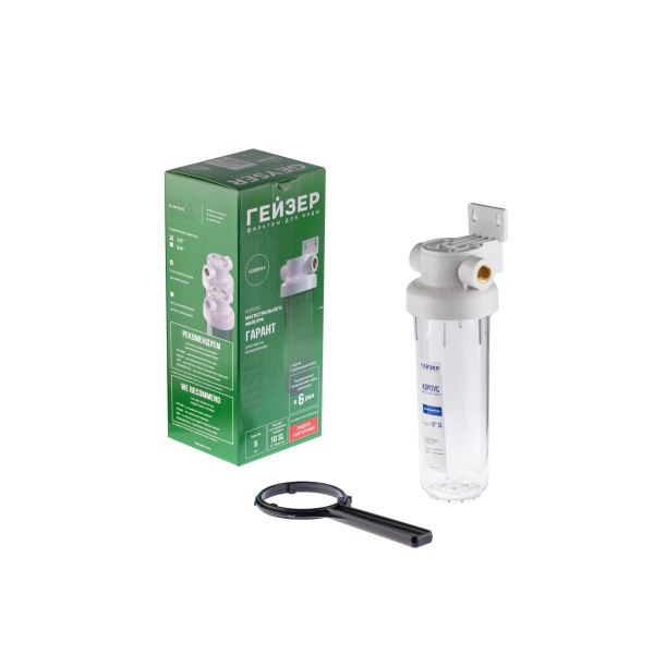 Фильтр колбовый Гейзер Гарант 1/2" 10SL (прозрачный, для холодной воды) (50774) Фильтр колбовый Гейзер Гарант 1/2" 10SL (прозрачный, для холодной воды) (50774)