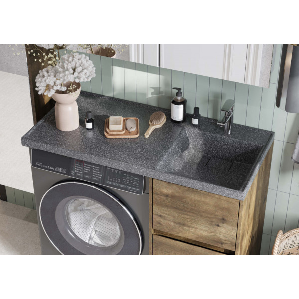 Раковина над стиральной машиной Aquaton Лондри 105x50x15 R черный (1.A722.2.3KL.H21.R)