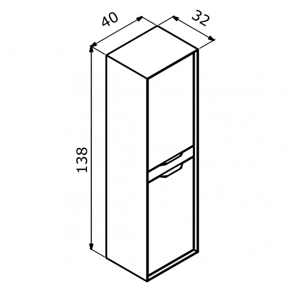 Пенал подвесной Orka Clay 400x320x1380 белый матовый (3003817) Пенал подвесной Orka Clay 400x320x1380 белый матовый (3003817)
