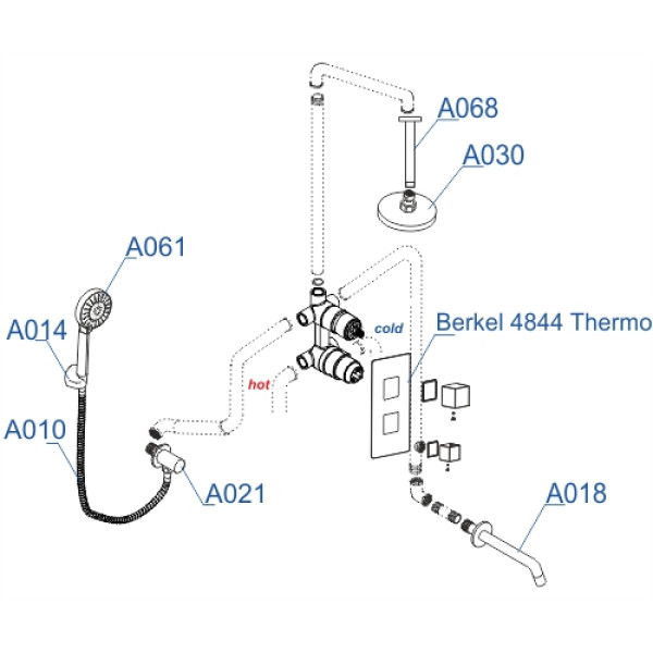 Душевая система WasserKRAFT хром (A174868 Thermo)