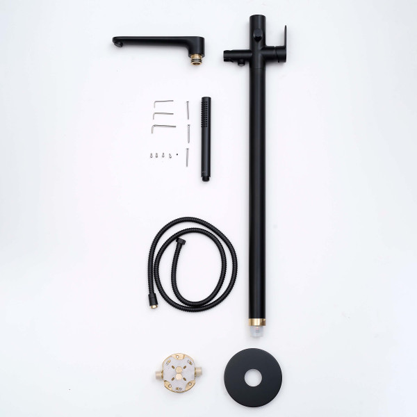 Смеситель напольный Aquatek Ника черный матовый (AQ1845MB)