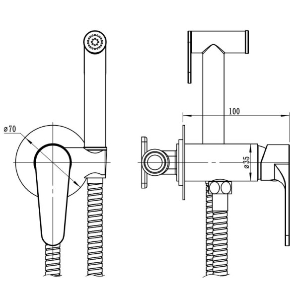 Смеситель для биде Esko Kazan с гиг. душем (KZSMH) Смеситель для биде Esko Kazan с гиг. душем (KZSMH)