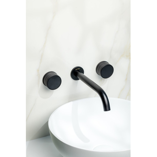 Смеситель для раковины на 3 отв.Boheme PRESTIGE B (черный) (152-2-B-PR)