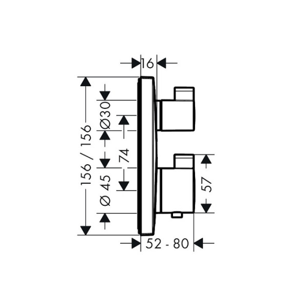 Смеситель для душа Hansgrohe Ecostat Square хром (15714000) Смеситель для душа Hansgrohe Ecostat Square хром (15714000)