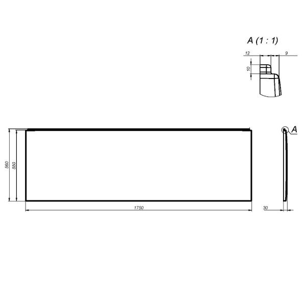 Экран фронтальный для ванны AM.PM X-joy 175 белый (W94A-175-075W-P)