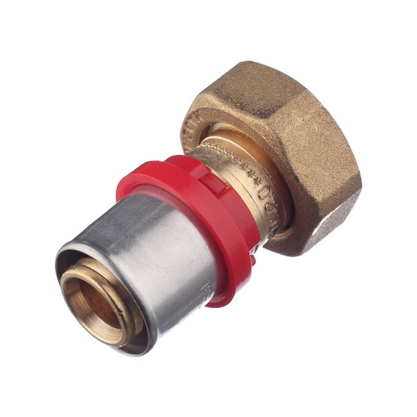 Соединение прямое Tiemme 20х3/4"(18) евроконус с накидной гайкой (пресс) (1650110 / 1666G002005CZ) Соединение прямое Tiemme 20х3/4"(18) евроконус с накидной гайкой (пресс) (1650110 / 1666G002005CZ)