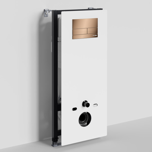 Инсталляция для унитаза WasserKRAFT Abens с клавишей смыва золото розовое (20TLT.010.ME.WH.RG04)