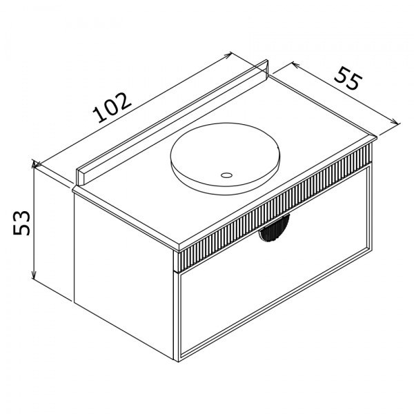 Тумба подвесная Orka Molino 1020x550x530 с раковиной антрацит матовый (5004667)