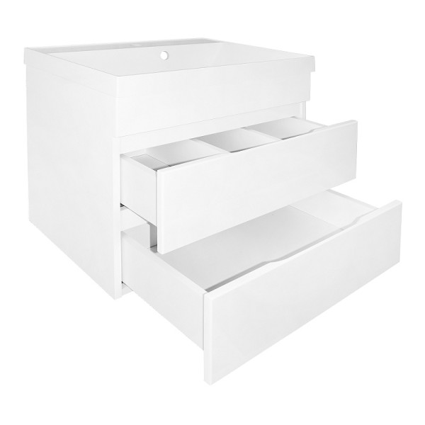 Тумба подвесная Azario с раковиной Эстима 60/2 с раковиной Астория 60 (CS00094582)