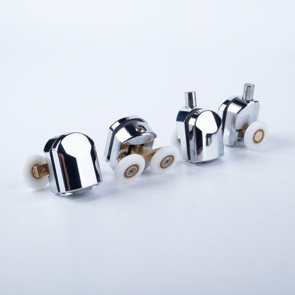 Ролики 2 верхних двойные 2 нижних одинарные D=23 мм хром стекло 4 мм Iddis (966M23C4DZ) Ролики 2 верхних двойные 2 нижних одинарные D=23 мм хром стекло 4 мм Iddis (966M23C4DZ)