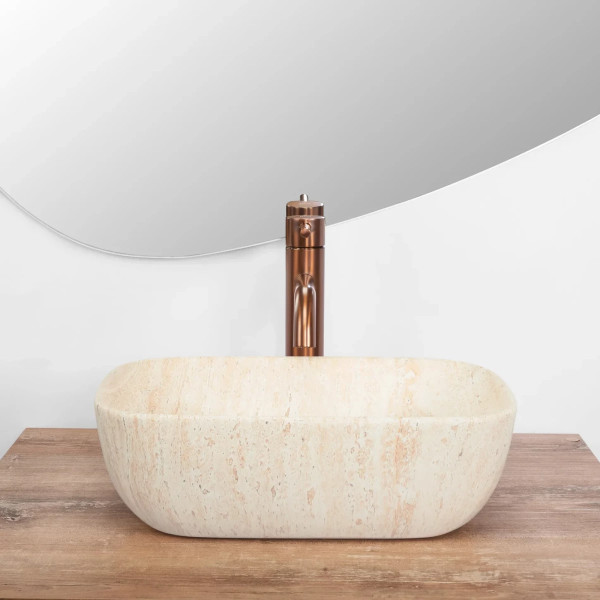 Раковина накладная REA Belinda mini Travertine mat 36x25x11,5 имитация камня (REA-U4700) Раковина накладная REA Belinda mini Travertine mat 36x25x11,5 имитация камня (REA-U4700)