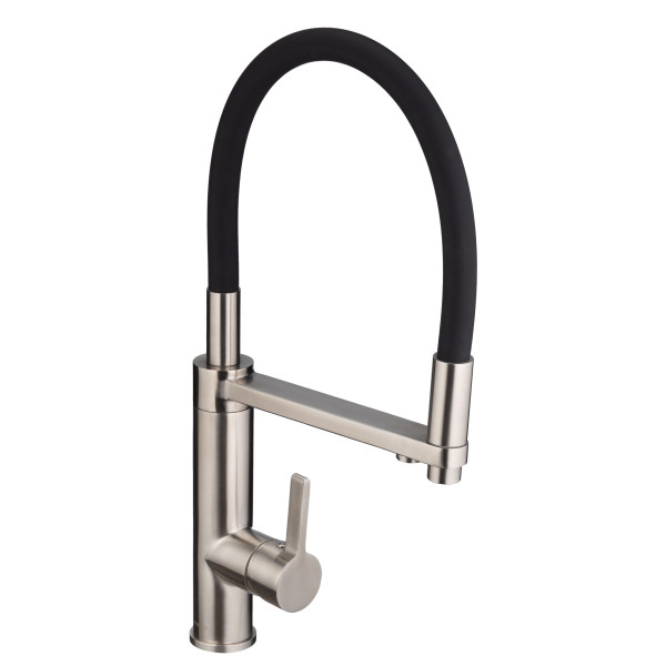 Смеситель для кухни Swedbe Selene Plus с каналом для фильтрованной воды с гибким изливом нержавеющая сталь/черный (8640) Смеситель для кухни Swedbe Selene Plus с каналом для фильтрованной воды с гибким изливом нержавеющая сталь/черный (8640)