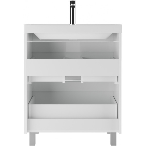 Тумба напольная Bazis 70 Веста с двумя ящиками В2 Айсберг Домино (DV5907T) Тумба напольная Bazis 70 Веста с двумя ящиками В2 Айсберг Домино (DV5907T)