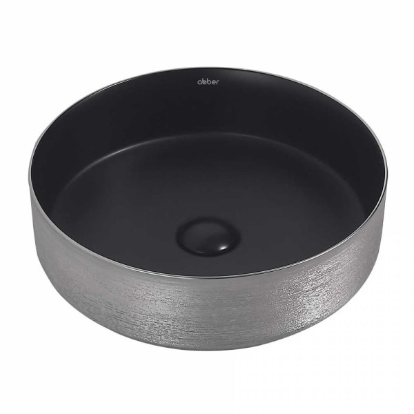 Раковина накладная Abber Bequem черная матовая/серебро (AC2109BS) Раковина накладная Abber Bequem черная матовая/серебро (AC2109BS)