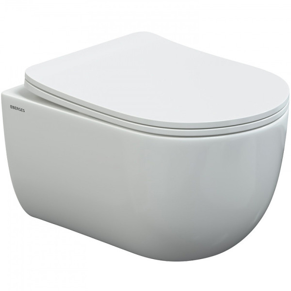 Комплект инсталляция с унитазом Berges Novum525 c с кнопкой D5 черная Soft Touch, унитаз VENTAS Rimless, сиденье Ventas Slim SO (043238)