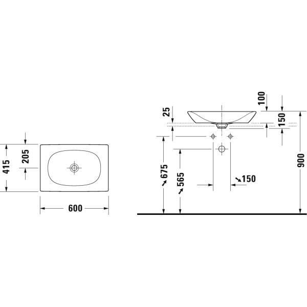 Раковина накладная Duravit Viu 60*43 (2358600000)