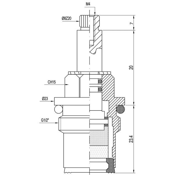 Кран-букса Melodia керамика 1/2" 8x20 (поворот 180град.) (MKP06623WC) (мод. 017)