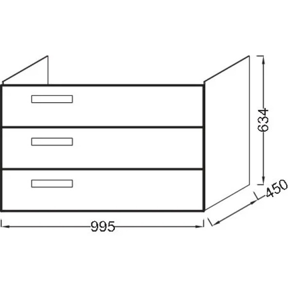 Тумба подвесная Jacob Delafon Rythmik 99,5 дуб арлингтонский (EB1310-E70)